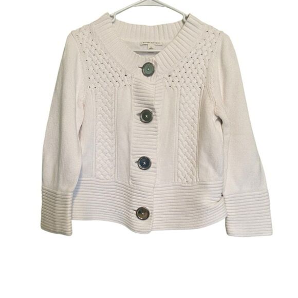 Banana Republic Thick Cable Knit Large Button Sweater Size Large - Picture 1 of 9